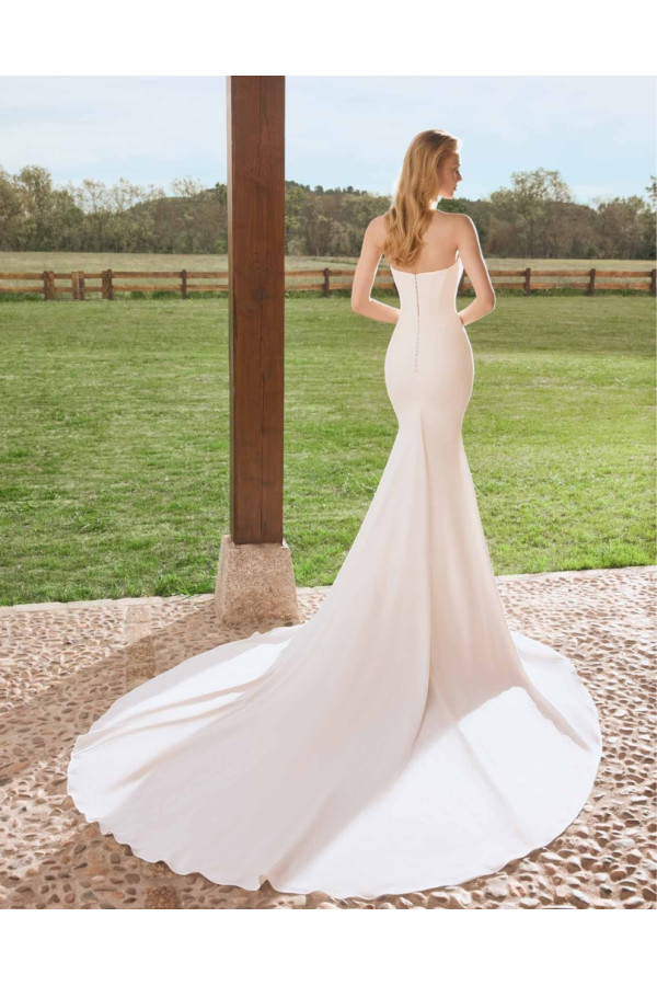 Abito da sposa Virginie, avorio, crep, Alberto Palatachi