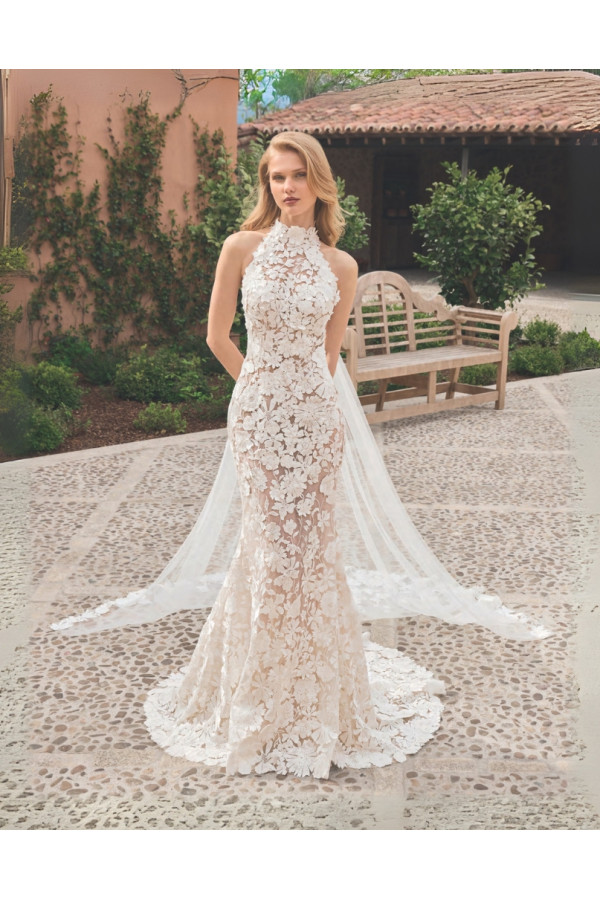 Abito da sposa Alberta, avorio, pizzo, Alberto Palatchi 2025