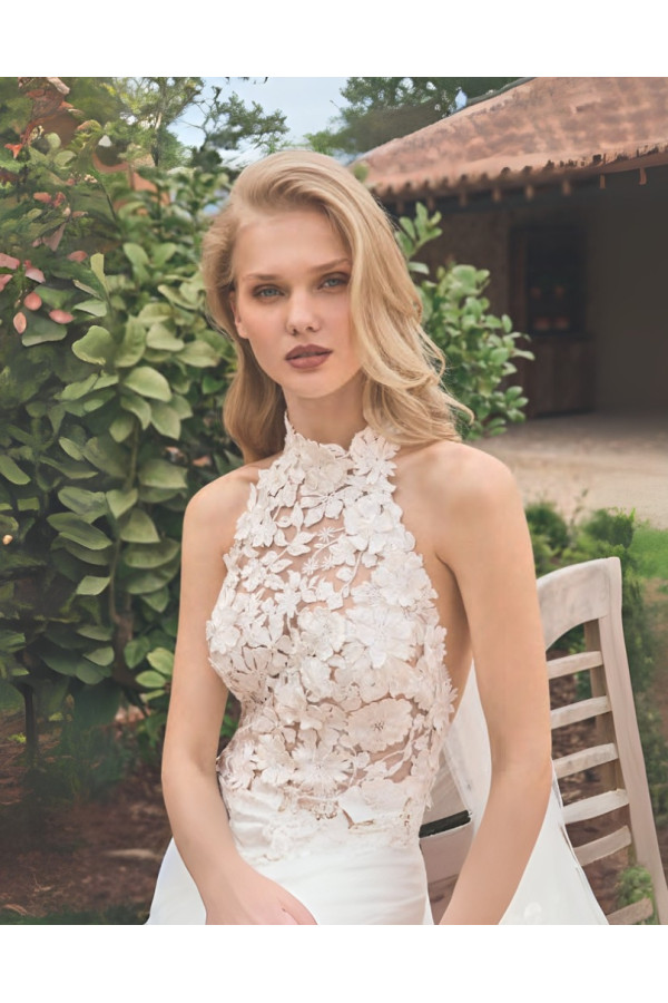 Abito da sposa Alberta, avorio, pizzo, Alberto Palatchi 2025