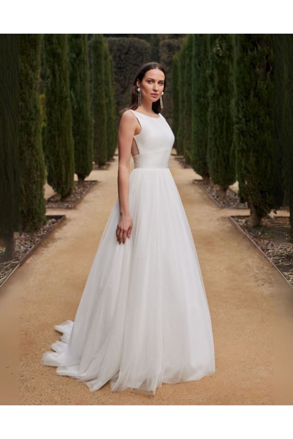 Abito da sposa Jazz, bianco, tulle, ampio, Fara Sposa