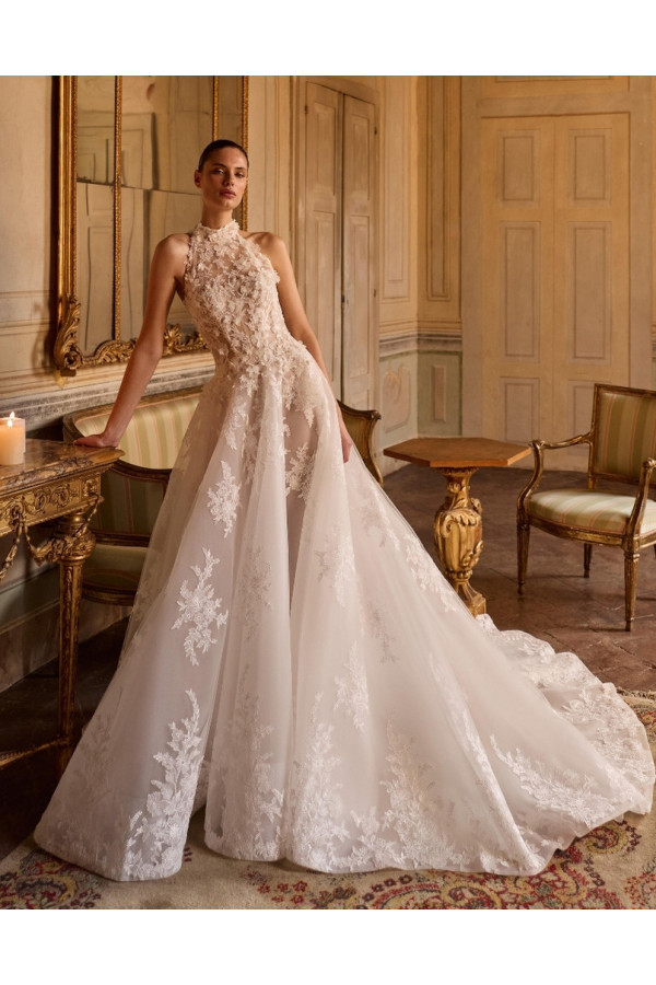 Abito da sposa Vicky ampio di pizzo  Alberto Palatachi 2027