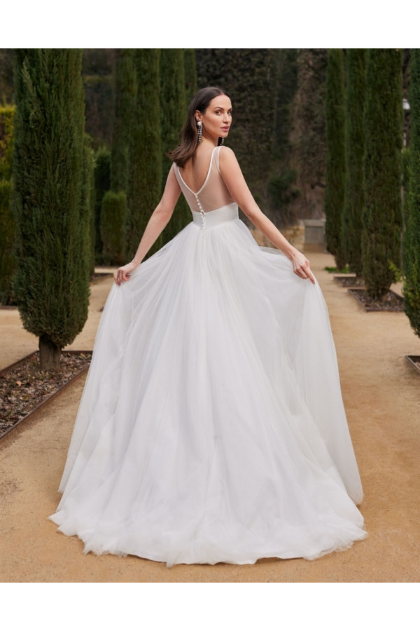 Abito da sposa Jazz, bianco, tulle, ampio, Fara Sposa
