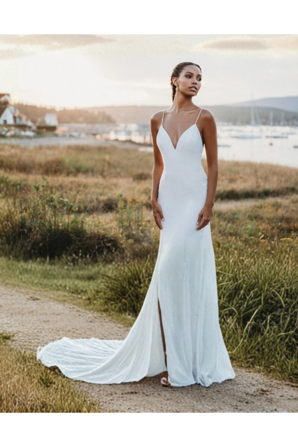 Abito da sposa a sirena avorio liscio di Allure Bridal