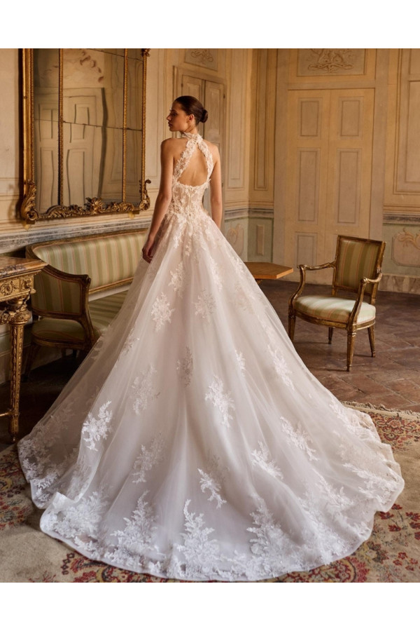 Abito da sposa Vicky ampio di pizzo  Alberto Palatachi 2027