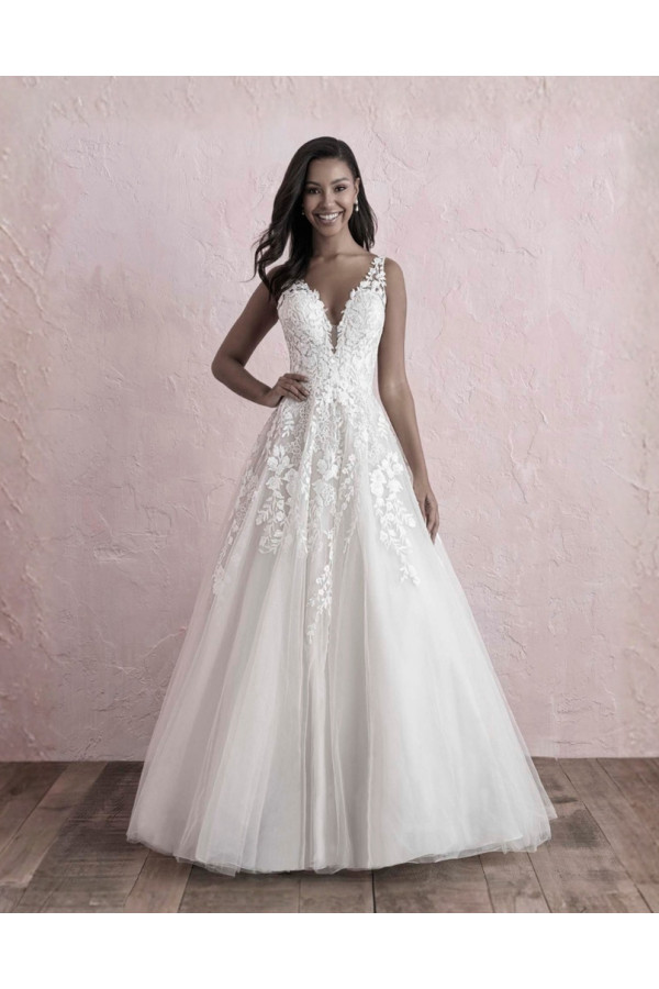 Abito da sposa avorio allure bridal in tulle ampio e pizzo