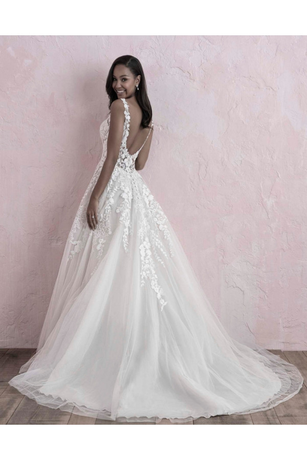 Abito da sposa avorio allure bridal in tulle ampio e pizzo