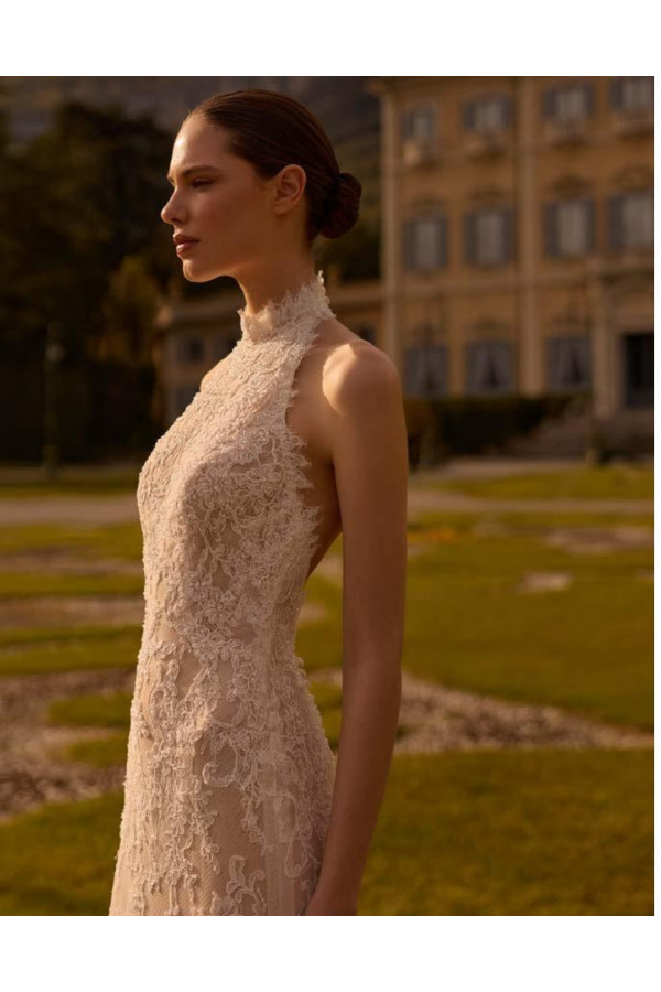 Abito da sposa Topaz avorio in pizzo a sirena di Alberto Palatchi