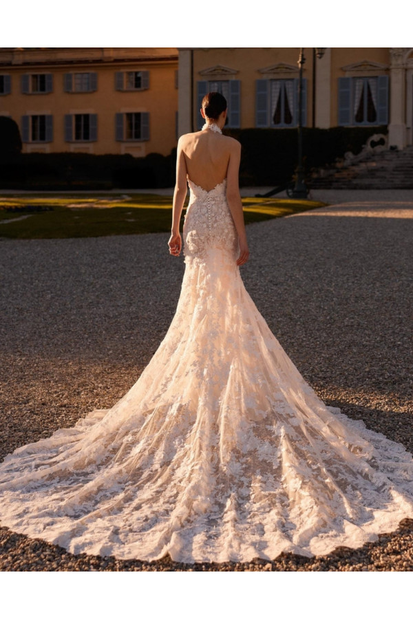 Abito da sposa Citrine avorio in pizzo a sirena di Alberto Palatchi
