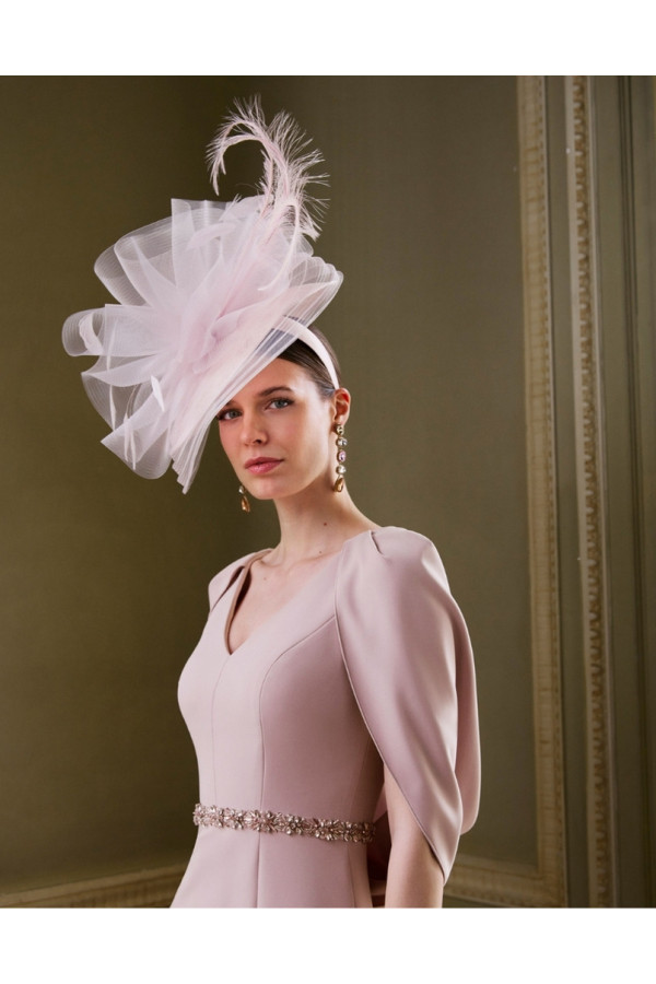 Abito da cerimonia donna 1gl1 rosa corto in chiffon di couture club