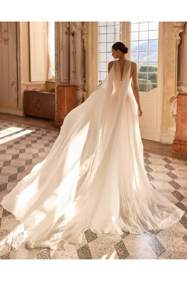 Abito da sposa Opal avorio di seta con corpino di Albero Palatchi
