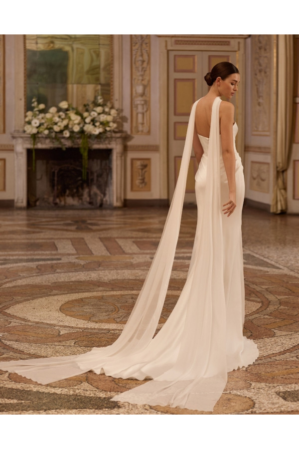 Lavener abito da sposa avorio in douchesse a sirena Alebrto Palatchi