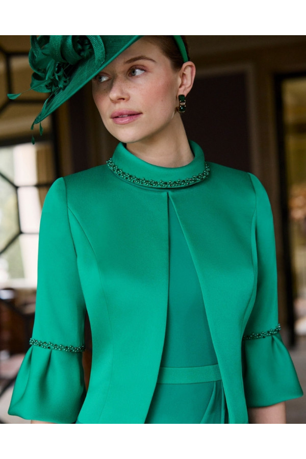 Abito da cerimonia donna verde corto due pezzi di couture club