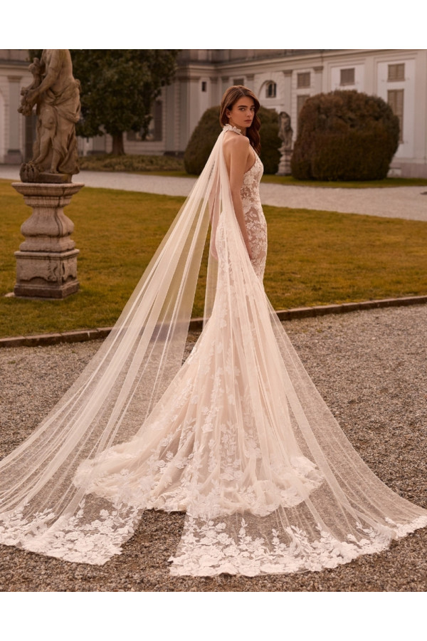 Hortensia abito da sposa avorio nude a sirena in pizzo di Palatchi