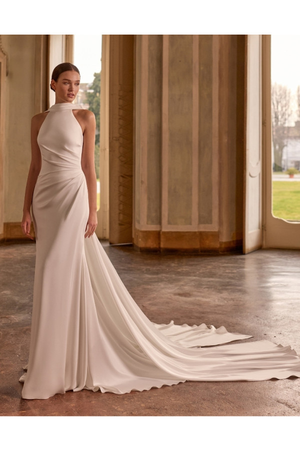 Daisy abito da sposa avorio in satin a sirena Alberto Palatchi