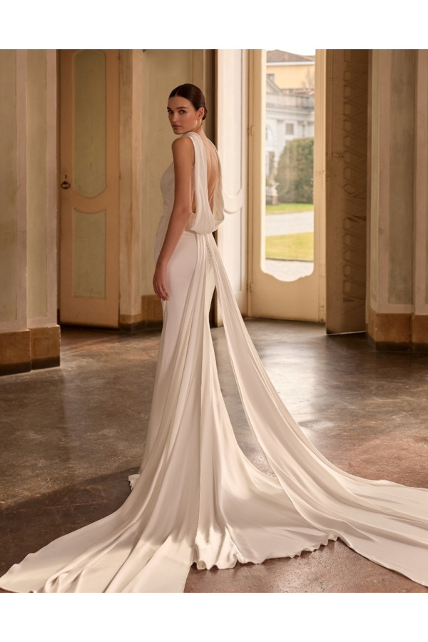 Daisy abito da sposa avorio in satin a sirena Alberto Palatchi