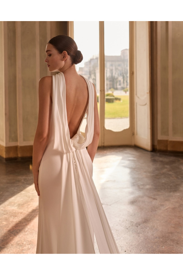 Daisy abito da sposa avorio in satin a sirena Alberto Palatchi