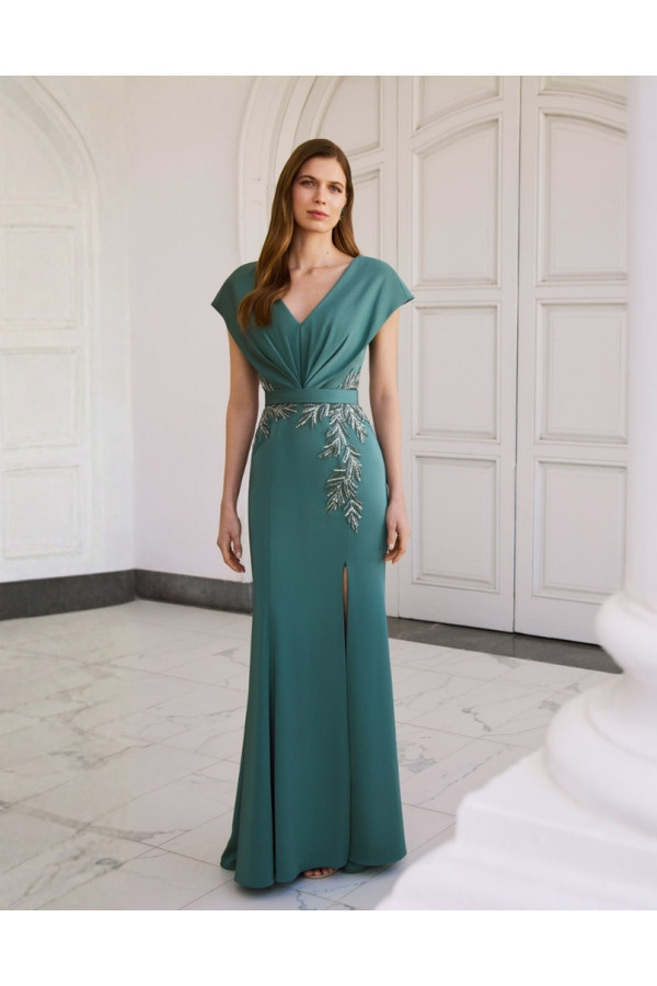 Abito da cerimonia donna in douchesse a sirena di couture club