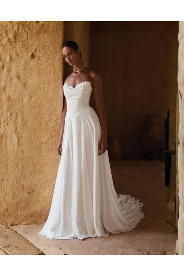 Abito sposa avorio chiffon ampio 66478 di Lillian West 2027