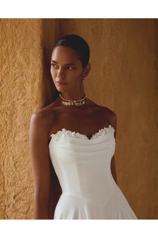 Abito sposa avorio chiffon ampio 66478 di Lillian West 2027