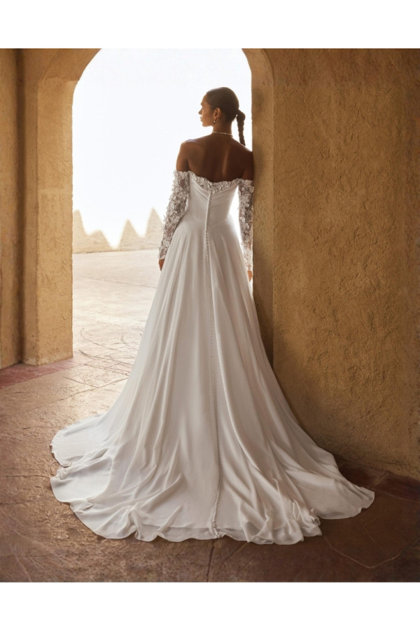 Abito sposa avorio chiffon ampio 66478 di Lillian West 2027