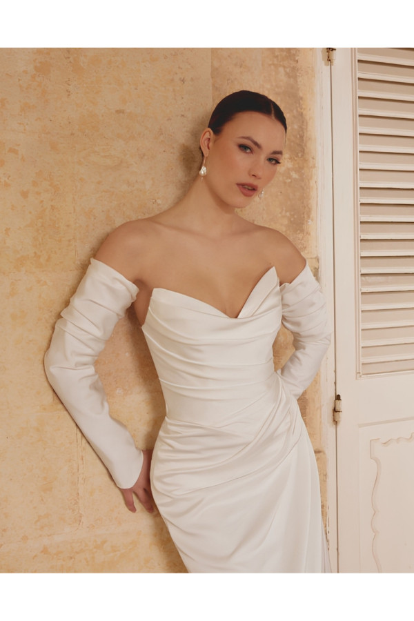 Abito sposa avorio crepe sirena 44600 Sincerity 2027