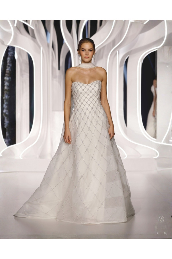 Abito da sposa avorio chiffon ampio 99429 Justin Alexander Signature