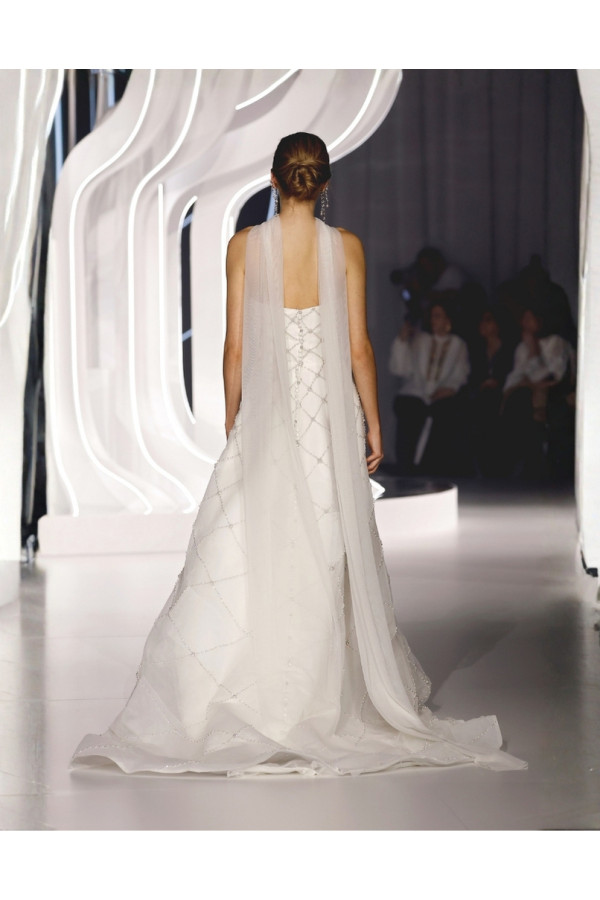 Abito da sposa avorio chiffon ampio 99429 Justin Alexander Signature