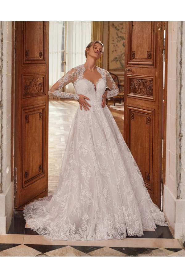 Nela Abito sposa avorio pizzo ampio Justin Alexander 2027