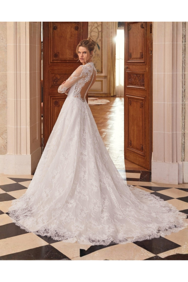 Nela Abito sposa avorio pizzo ampio Justin Alexander 2027