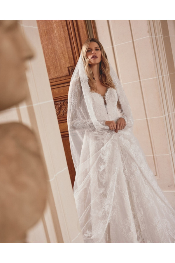 Nela Abito sposa avorio pizzo ampio Justin Alexander 2027
