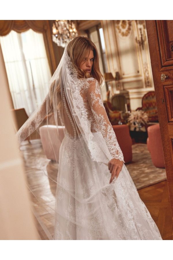Nela Abito sposa avorio pizzo ampio Justin Alexander 2027