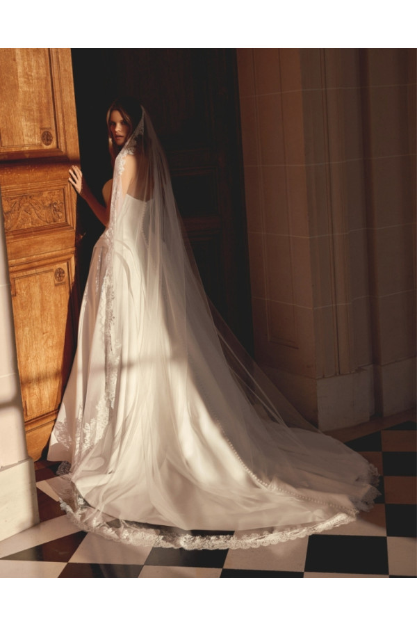 Noble Abito sposa avorio mikado ampio Justin Alexander 2027