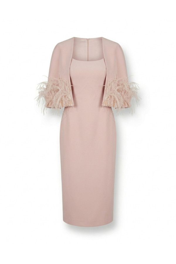 Abito da cerimonia donna 1g74 di Rosa Clarà corto in mikado rosa