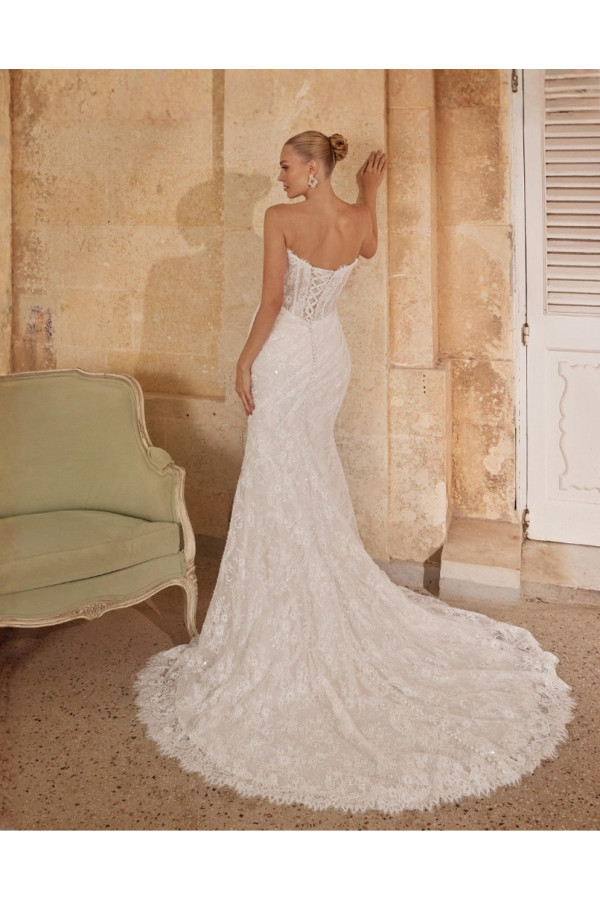 Abito da sposa avorio in pizzo a sirena 44625 Sincerity 2027
