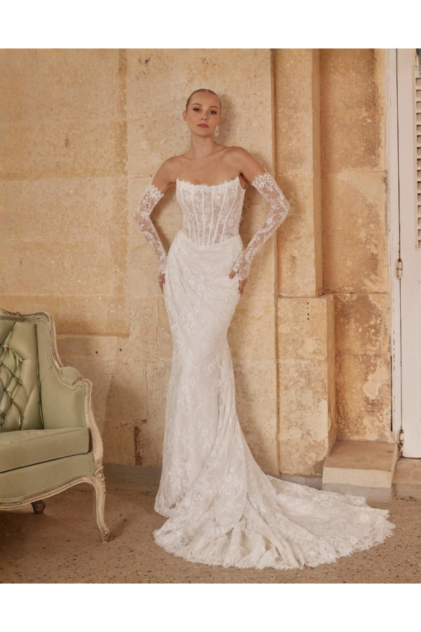 Abito da sposa avorio in pizzo a sirena 44625 Sincerity 2027
