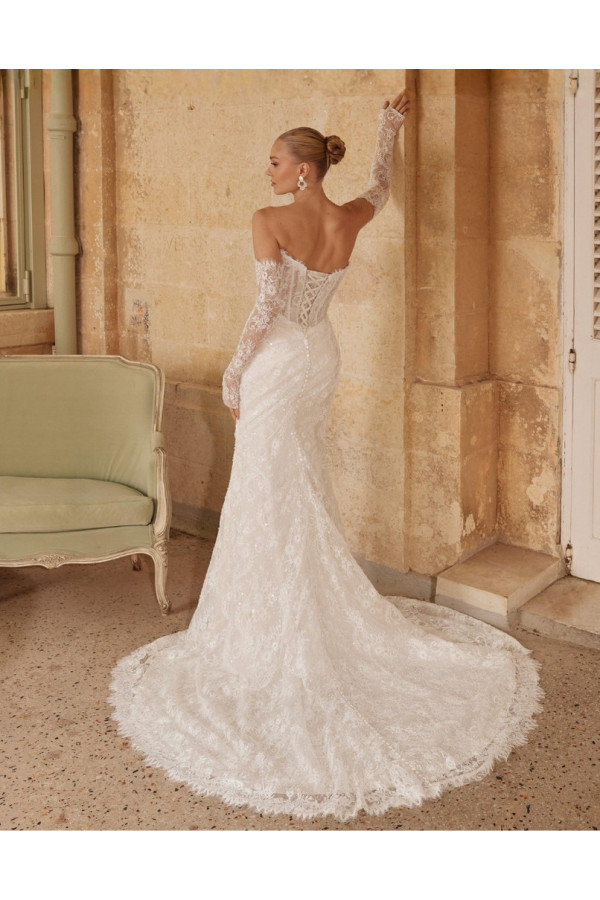 Abito da sposa avorio in pizzo a sirena 44625 Sincerity 2027