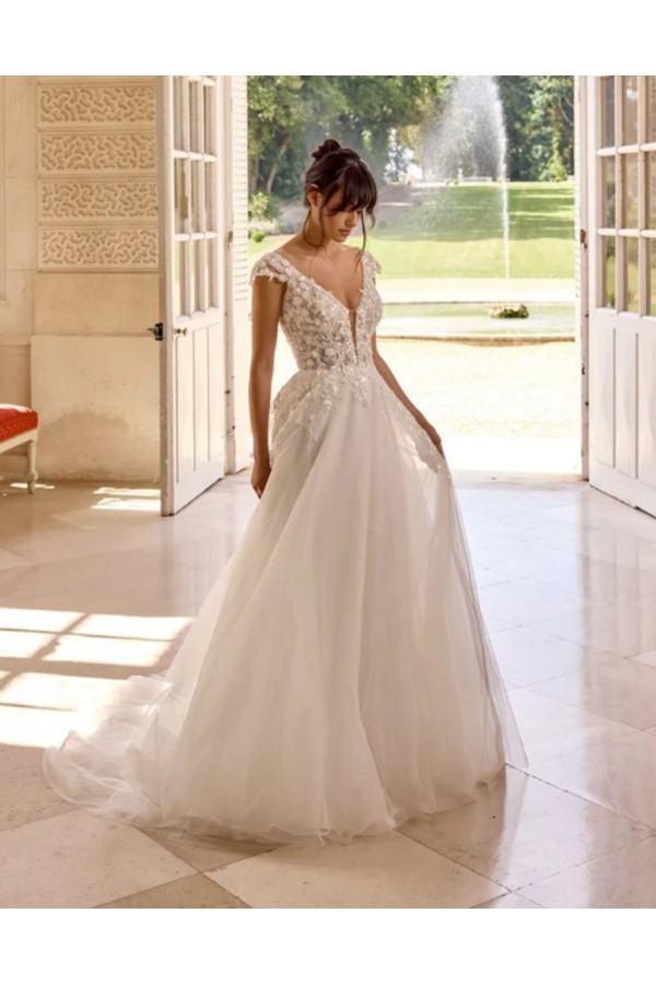 Coco Abito da sposa avorio in tulle glitterato Adore 2027