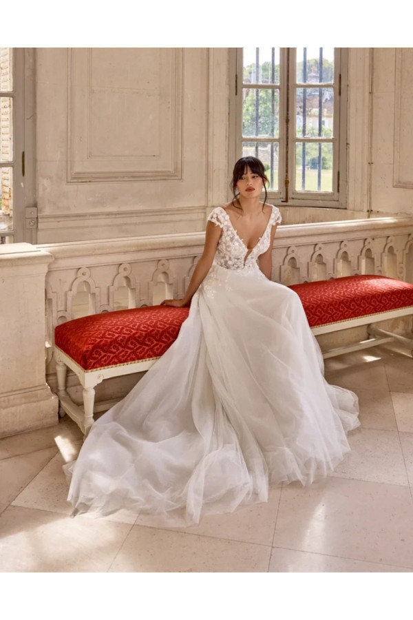 Coco Abito da sposa avorio in tulle glitterato Adore 2027