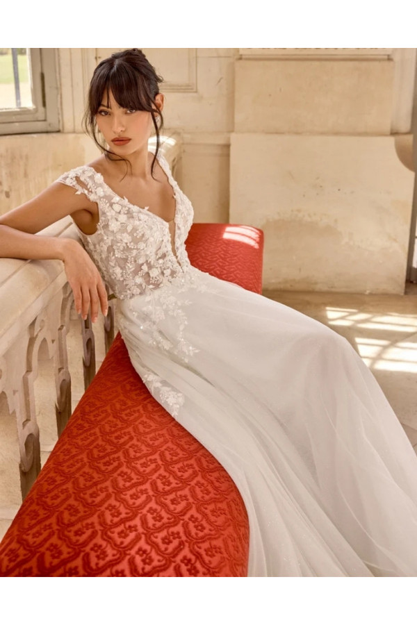 Coco Abito da sposa avorio in tulle glitterato Adore 2027