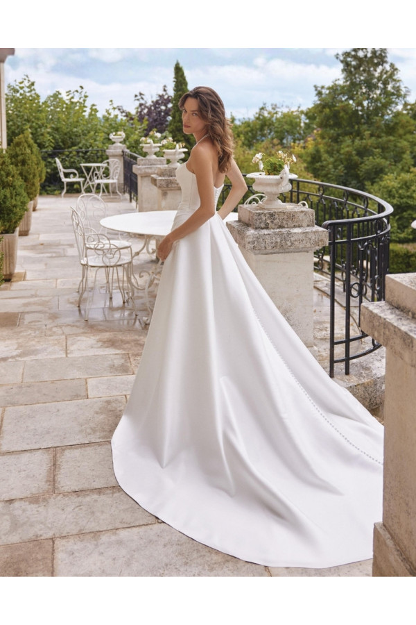 Madison Abito da sposa avorio mikado con spacco Justin Alexander 2027