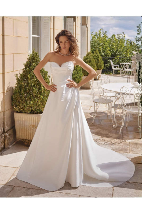Madison Abito da sposa avorio mikado con spacco Justin Alexander 2027