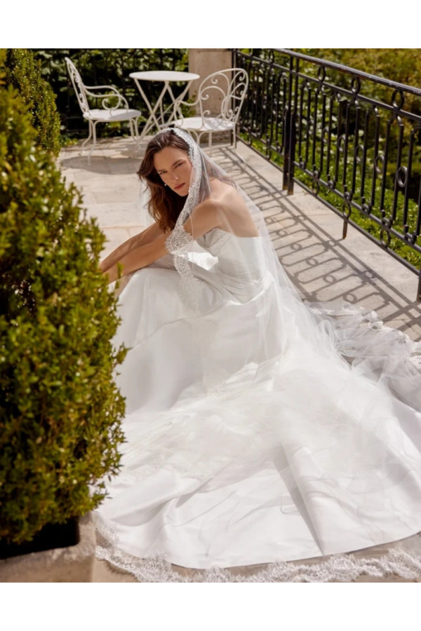 Madison Abito da sposa avorio mikado con spacco Justin Alexander 2027