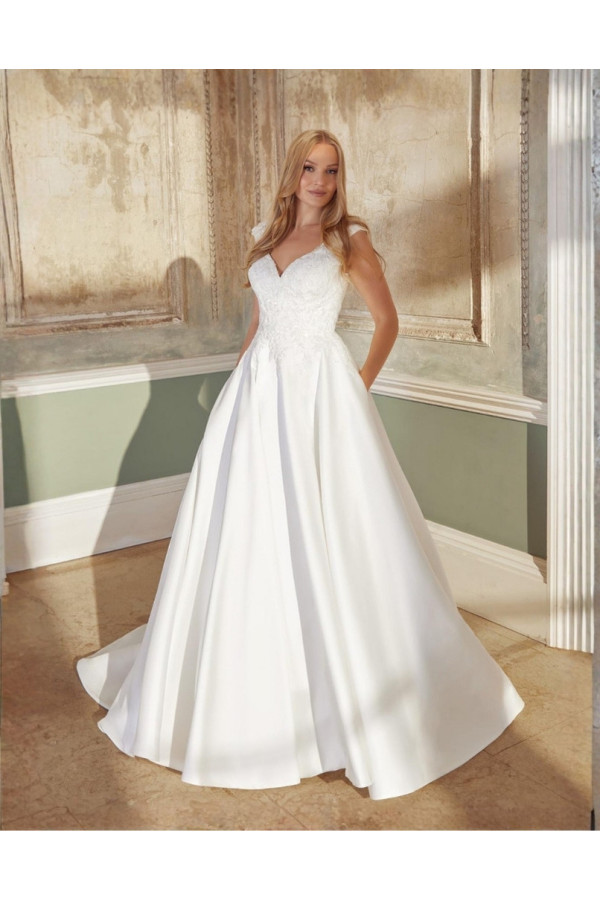 Abito da sposa avorio in mikado ampio 44547 Sincerity 2027