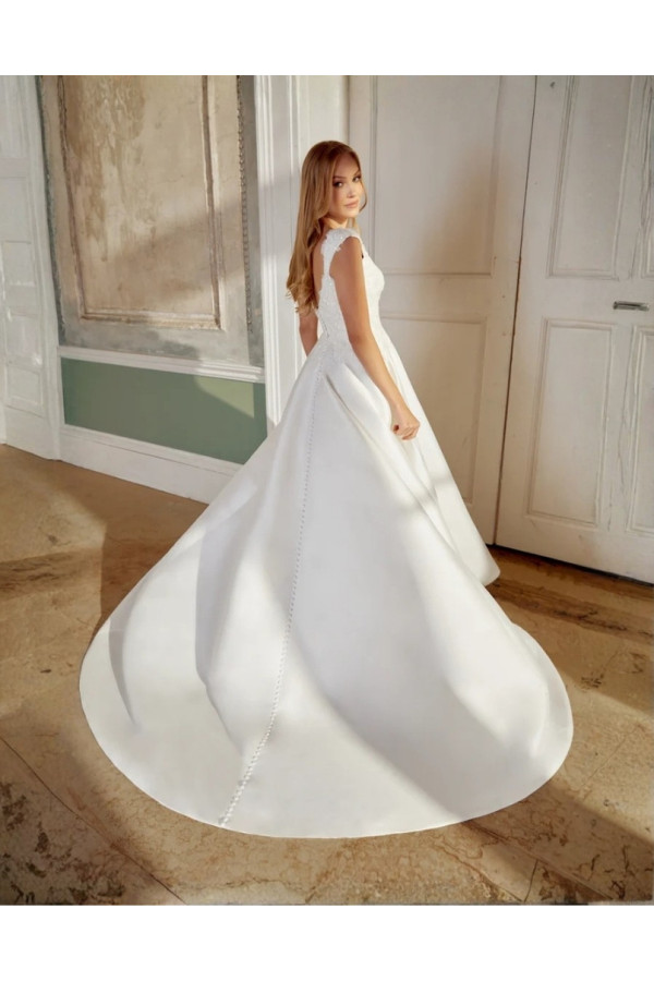 Abito da sposa avorio in mikado ampio 44547 Sincerity 2027