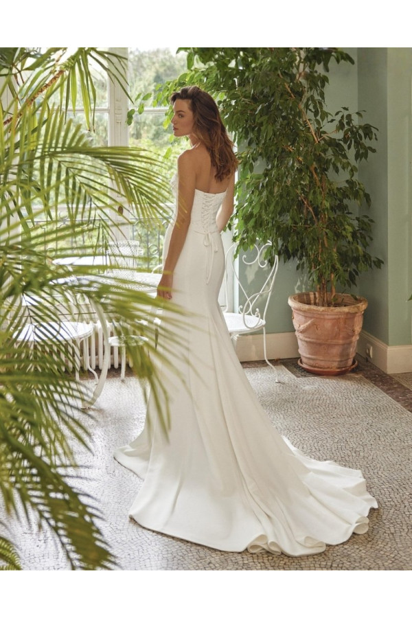 Monroe abito da sposa avorio in crepe a sirena Justin Alexander 2027