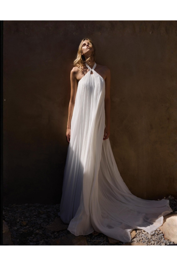 Abito da sposa avorio in chiffon scivolato 66440 di Lillian West 2027