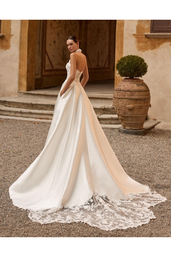 Abito da sposa Irma, mikado, ampio. Alberto Palatachi 2027