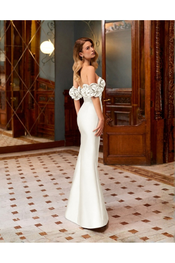 Abito da sposa natural in mikado sirena 2JB2 di Rosa Clará