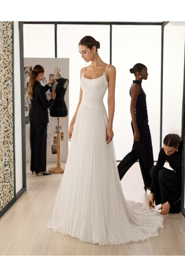Soria Abito da sposa avorio in tulle scivolato di Rosa Clará
