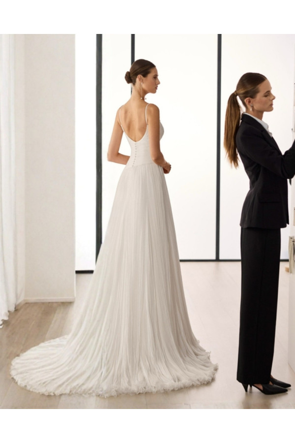 Soria Abito da sposa avorio in tulle scivolato di Rosa Clará
